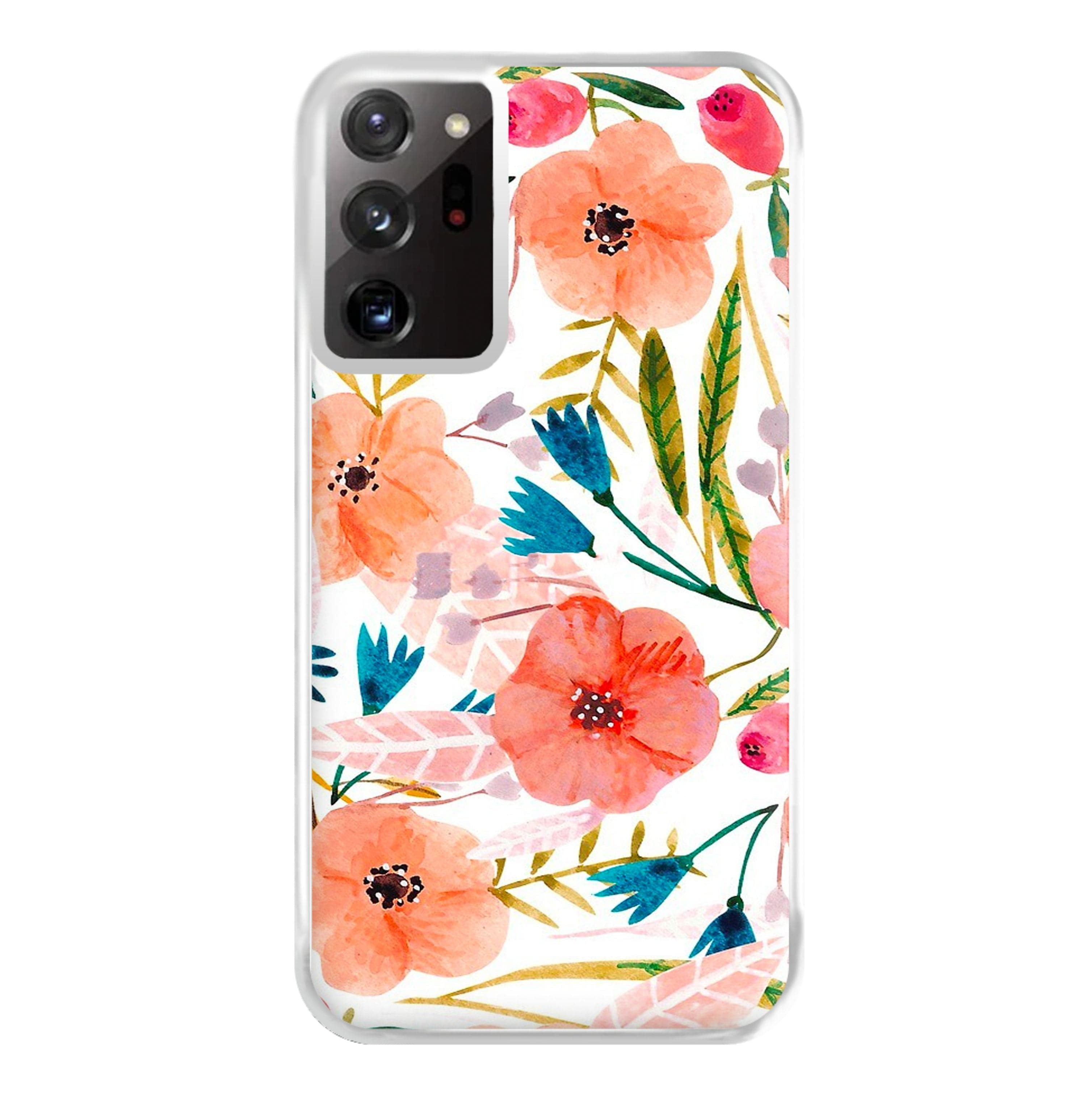 Peach Watercolour Floral Pattern Phone Case