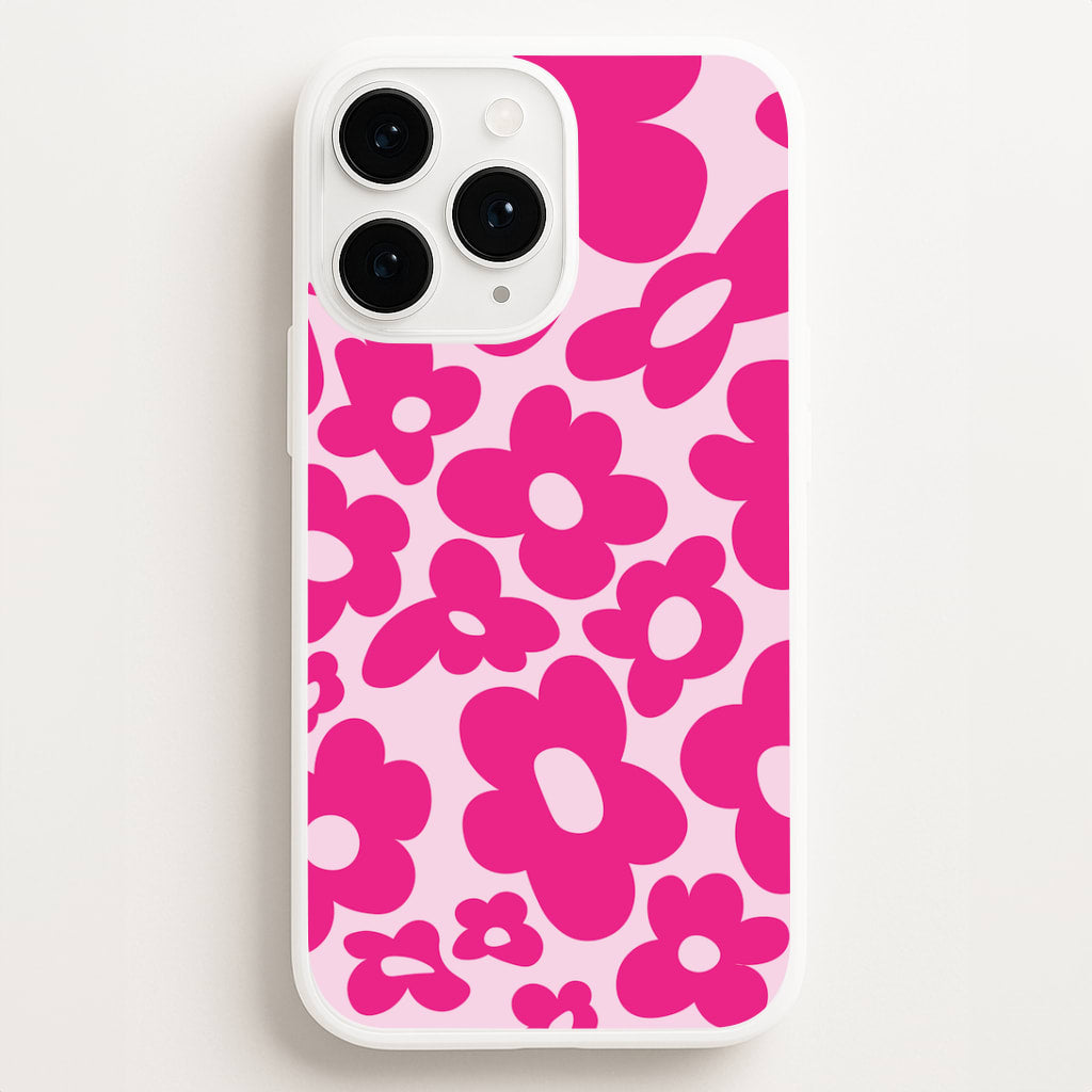 Pink Flowers - Trippy Patterns Phone Case for iPhone, Samsung Galaxy and Google Pixel