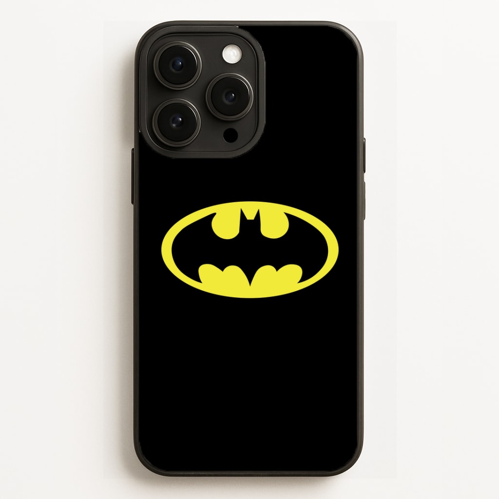 Black Bat Superhero Logo Phone Case for iPhone, Samsung Galaxy and Google Pixel