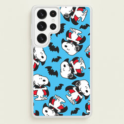 Cartoon Beagle Vampire And Bats Pattern Galaxy S22 Ultra Case