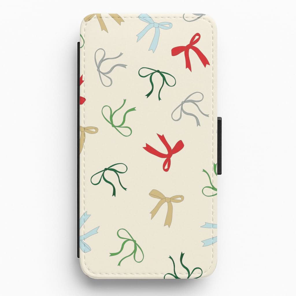 Coquette Christmas Bows Pattern Flip / Wallet Phone Case