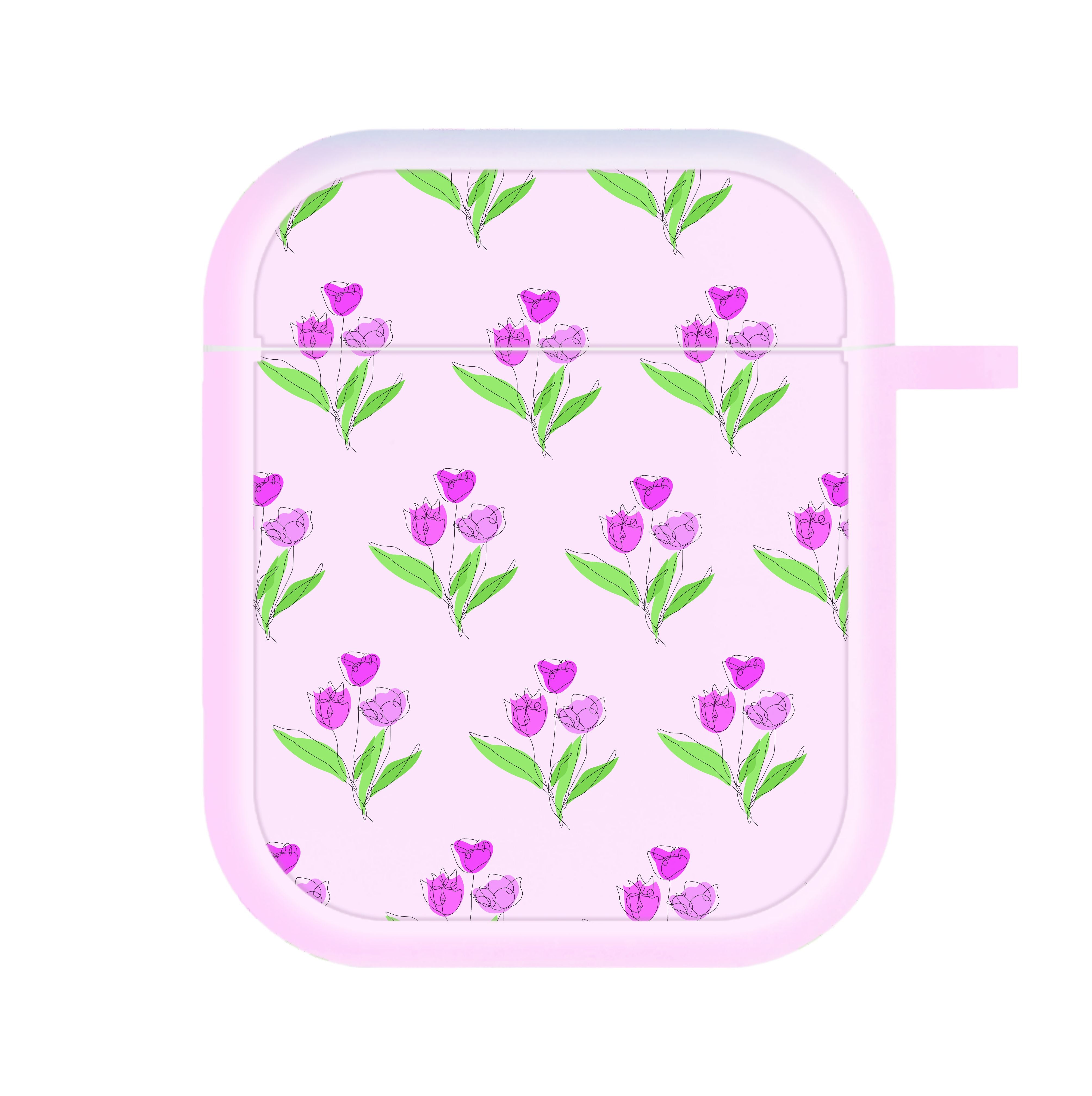 Pink Pattern - Floral AirPods Case