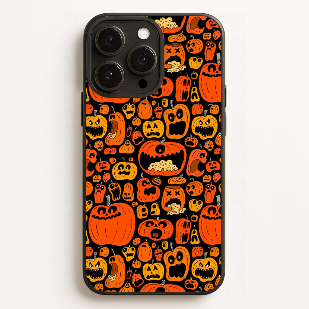 Scary Pumpkin Halloween Pattern Phone Case