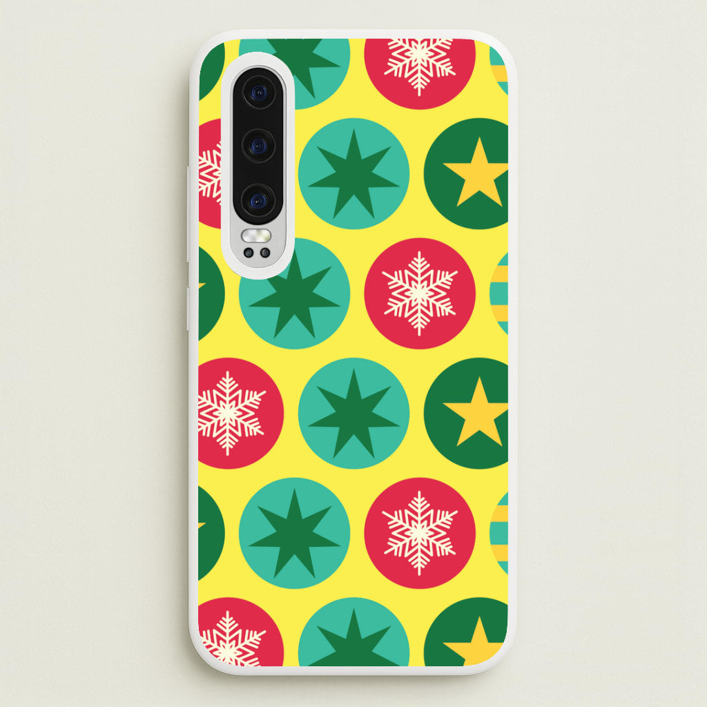 Colourful Abstract Baubles Christmas Pattern Huawei P30 Case