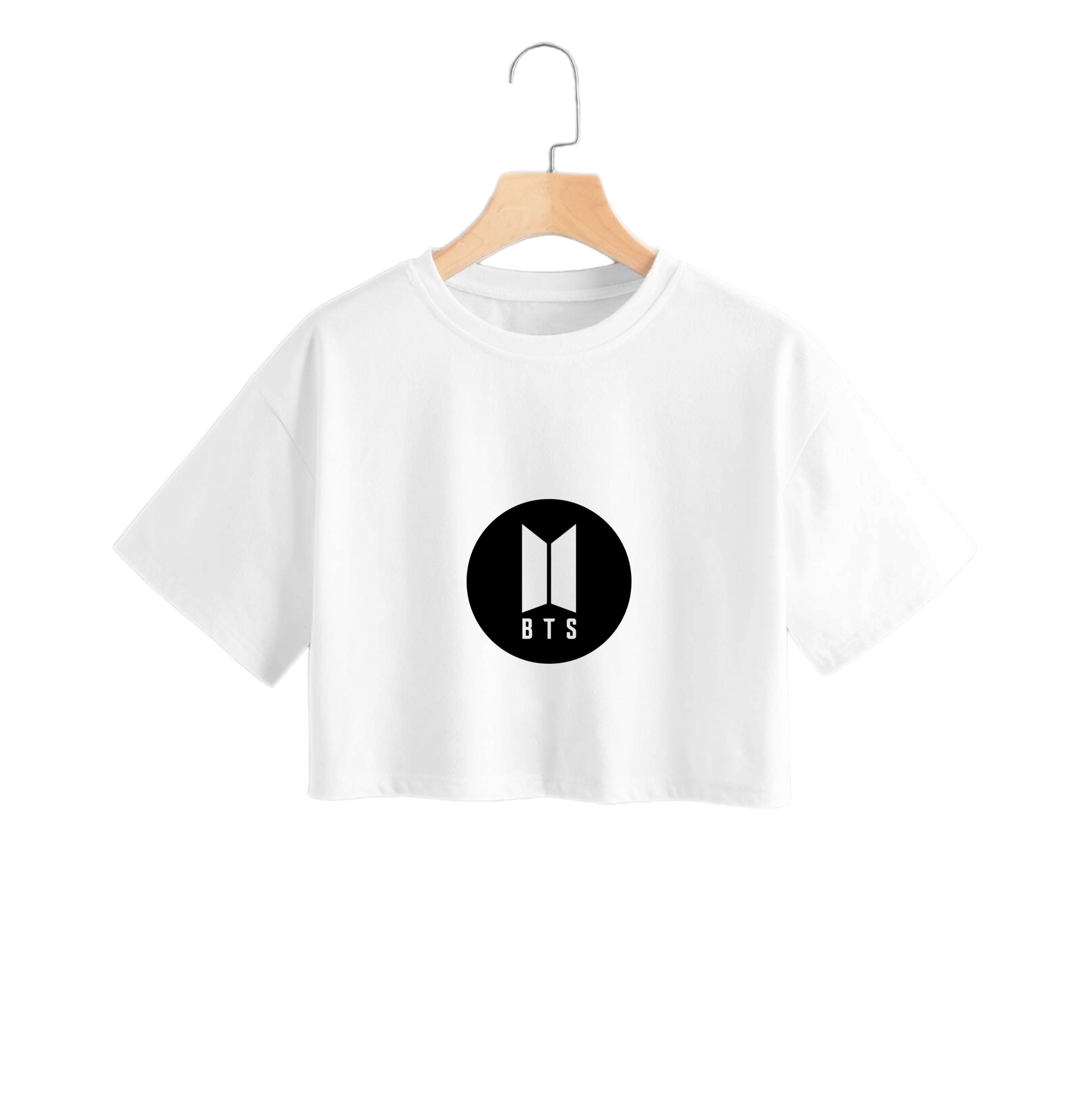 BTS logo Black - K Pop Crop Top