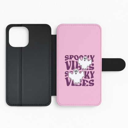 Spooky Vibes Pink Flip Phone Case