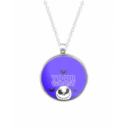 Your Worst Nightmare Purple Necklace