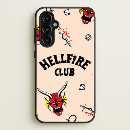 Hellfire Club Icons Collage Peach Galaxy A54 Case
