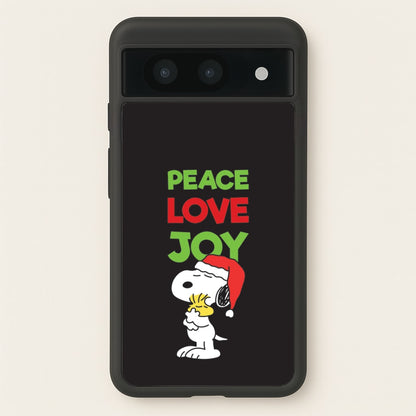 Peace, Love, Joy Christmas Cartoon Beagle Google Pixel 8a Case
