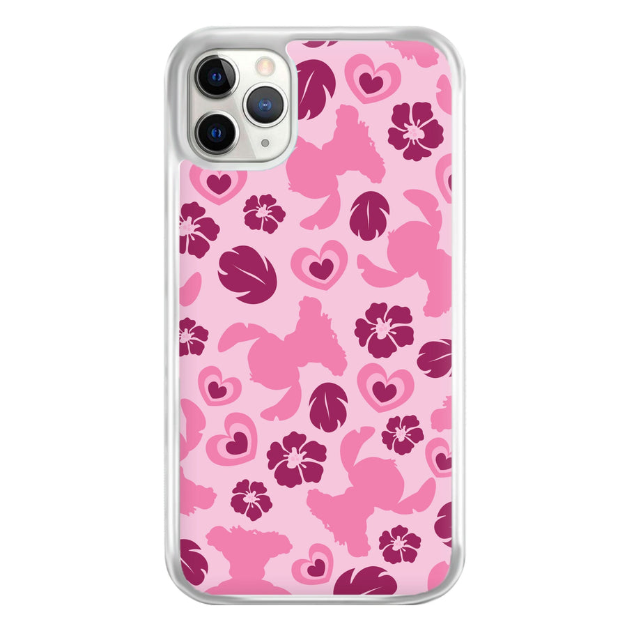 Pink Alien Silhouette Pattern Phone Case