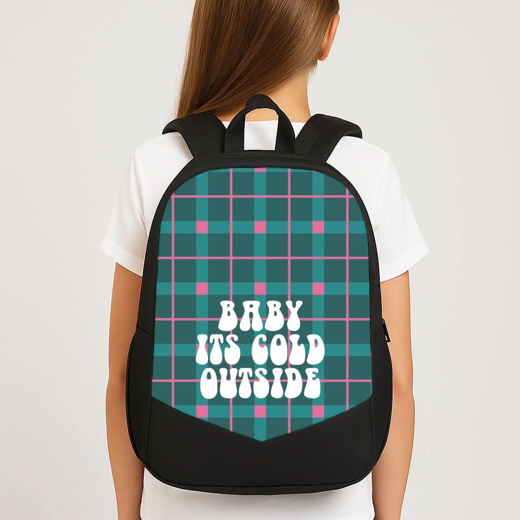 Baby It's Cold Outside Tartan School Bag