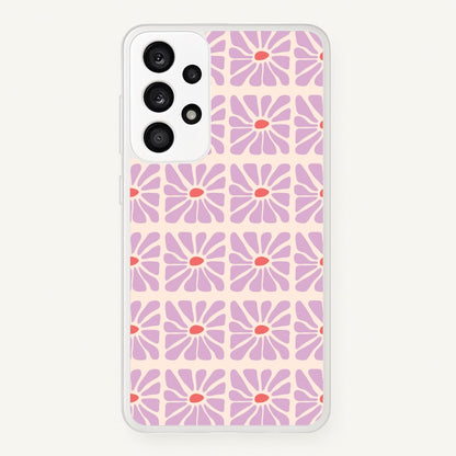 Square Abstract Flowers Mauve Galaxy A53 Case