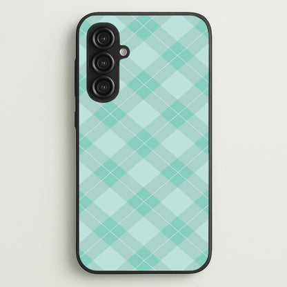 Light Cyan Tartan Christmas Pattern Galaxy S23FE Case