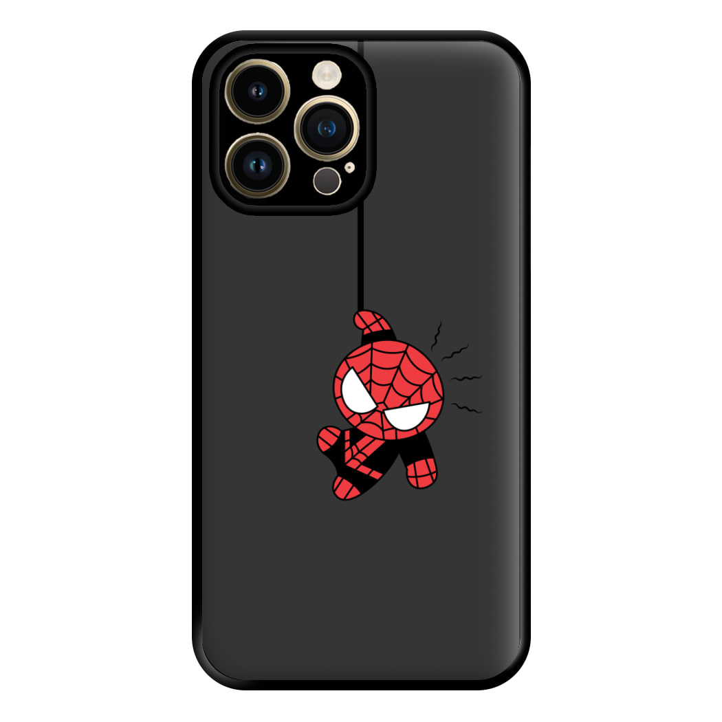 Gray Hanging Spider Hero iPhone 14 Pro Max Case