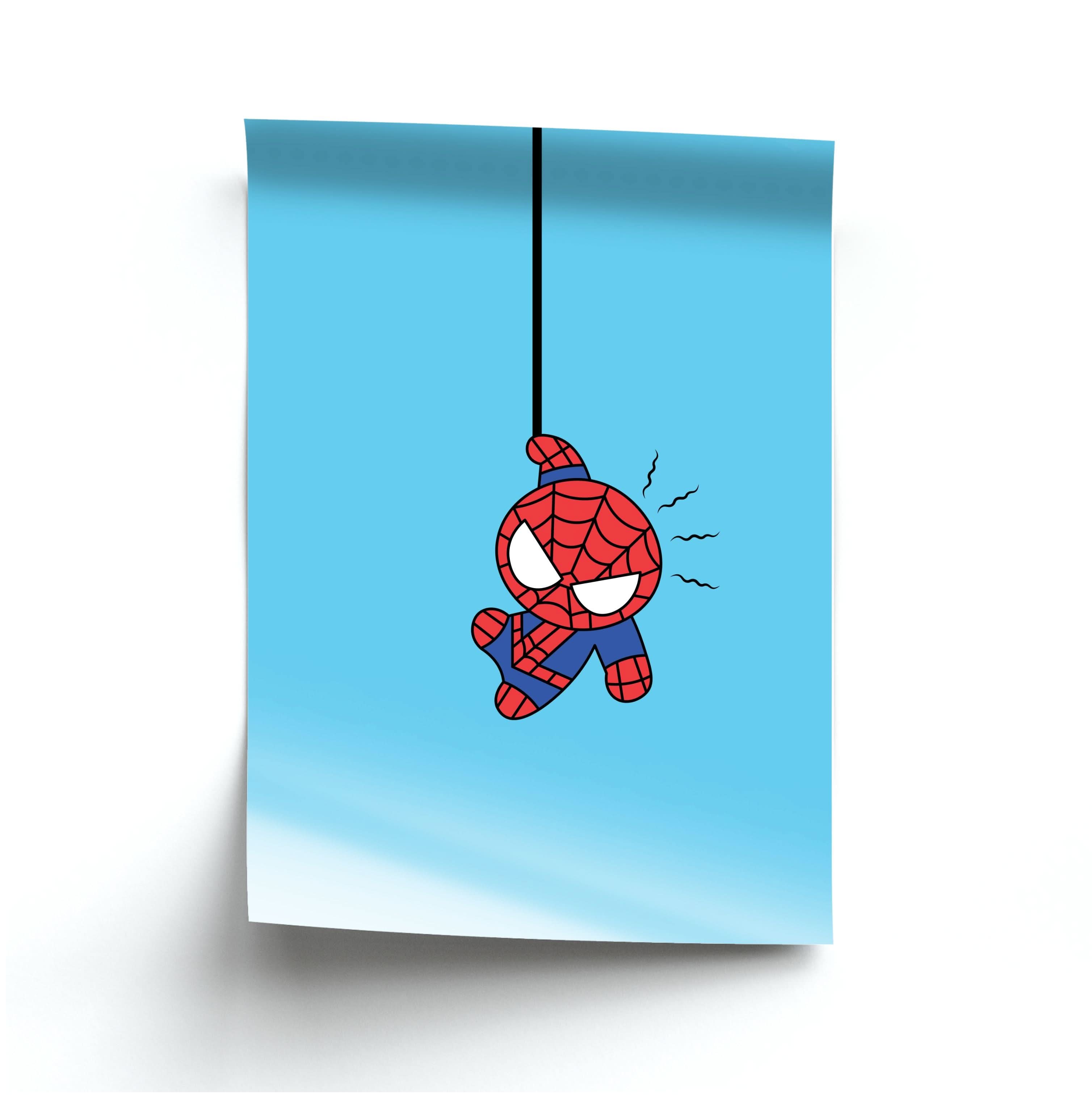 Blue Hanging Spider Hero Poster