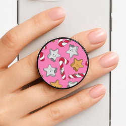 Pink Christmas Plushies Pattern Phone Grip