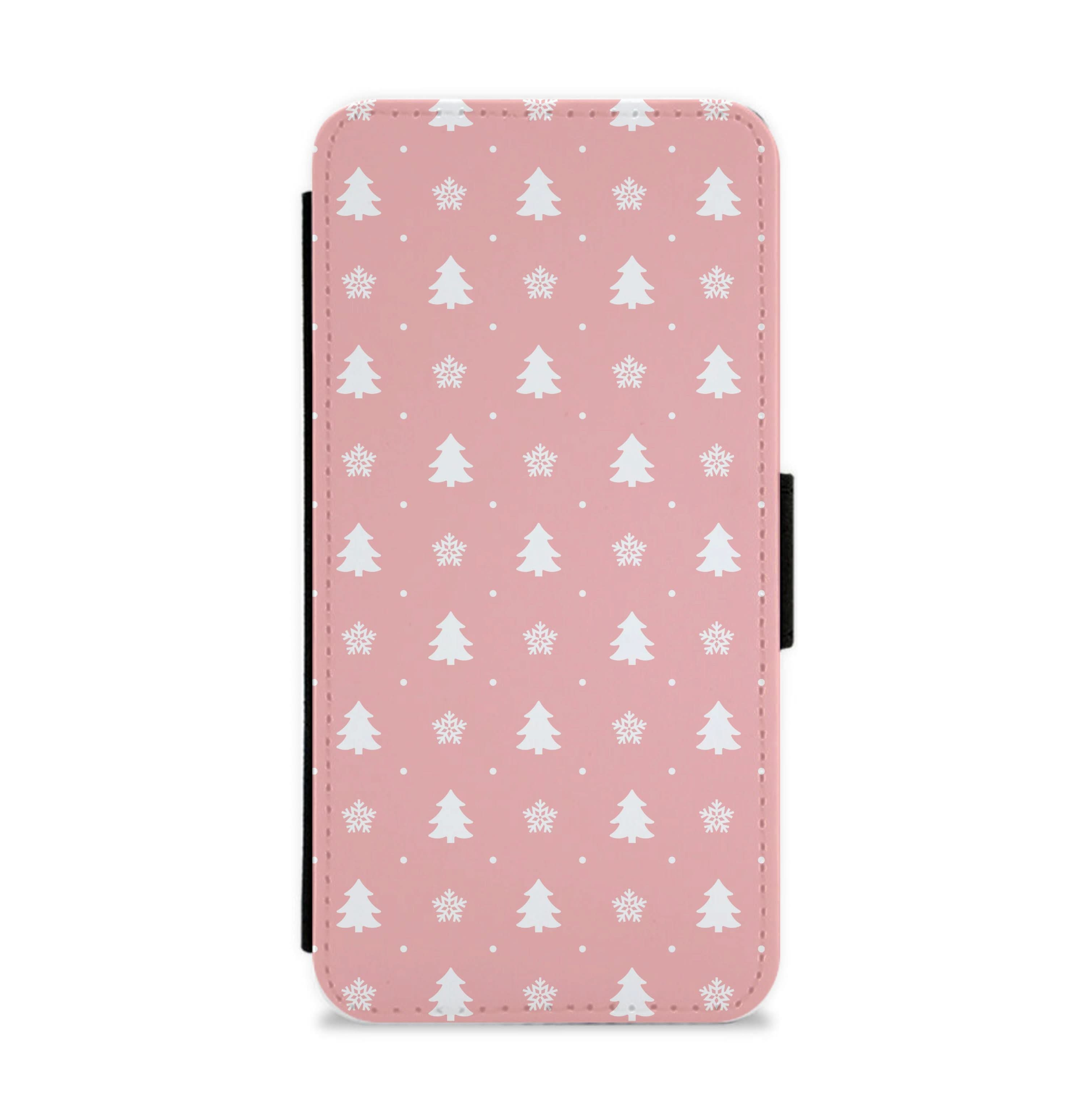 Pink Tree Pattern Flip / Wallet Phone Case