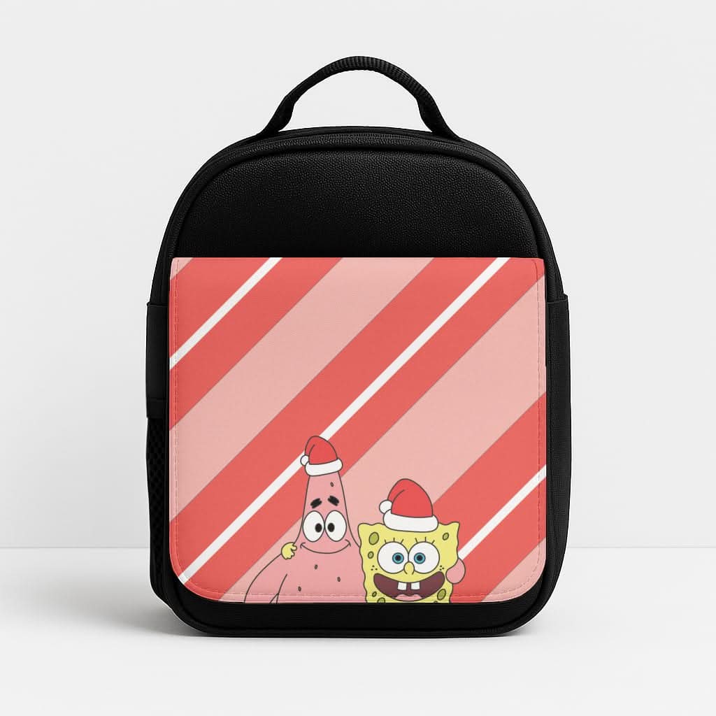 Cartoon Sponge And Starfish Christmas Hats Lunchbox