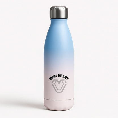 Metal Hero Heart Blue Water Bottle