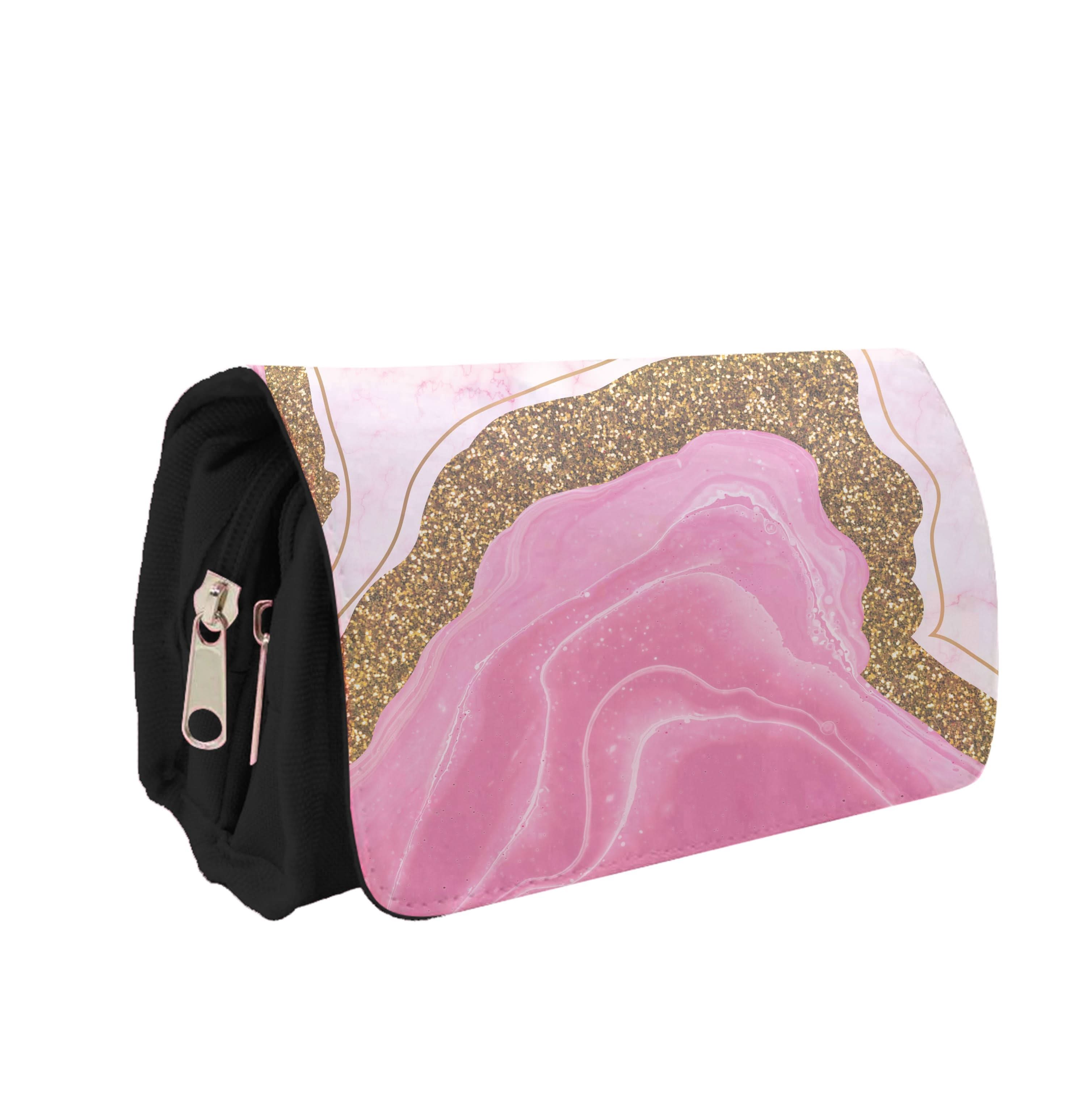 Marble Rock Veins And Glitter Pencil Case