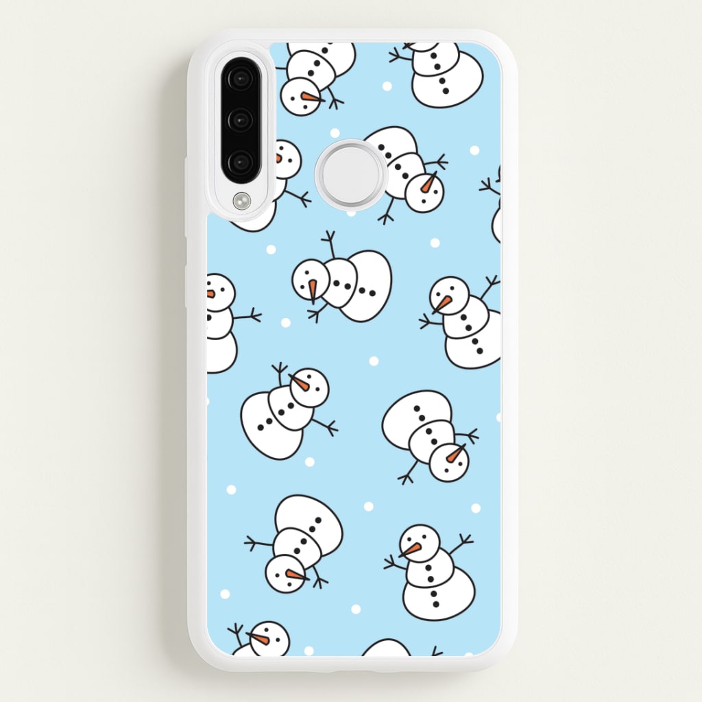 Cartoon Snowmen Pattern Huawei P30 Lite Case