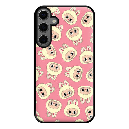 Cute Cream Monster Face Pattern Galaxy S25 Plus Case