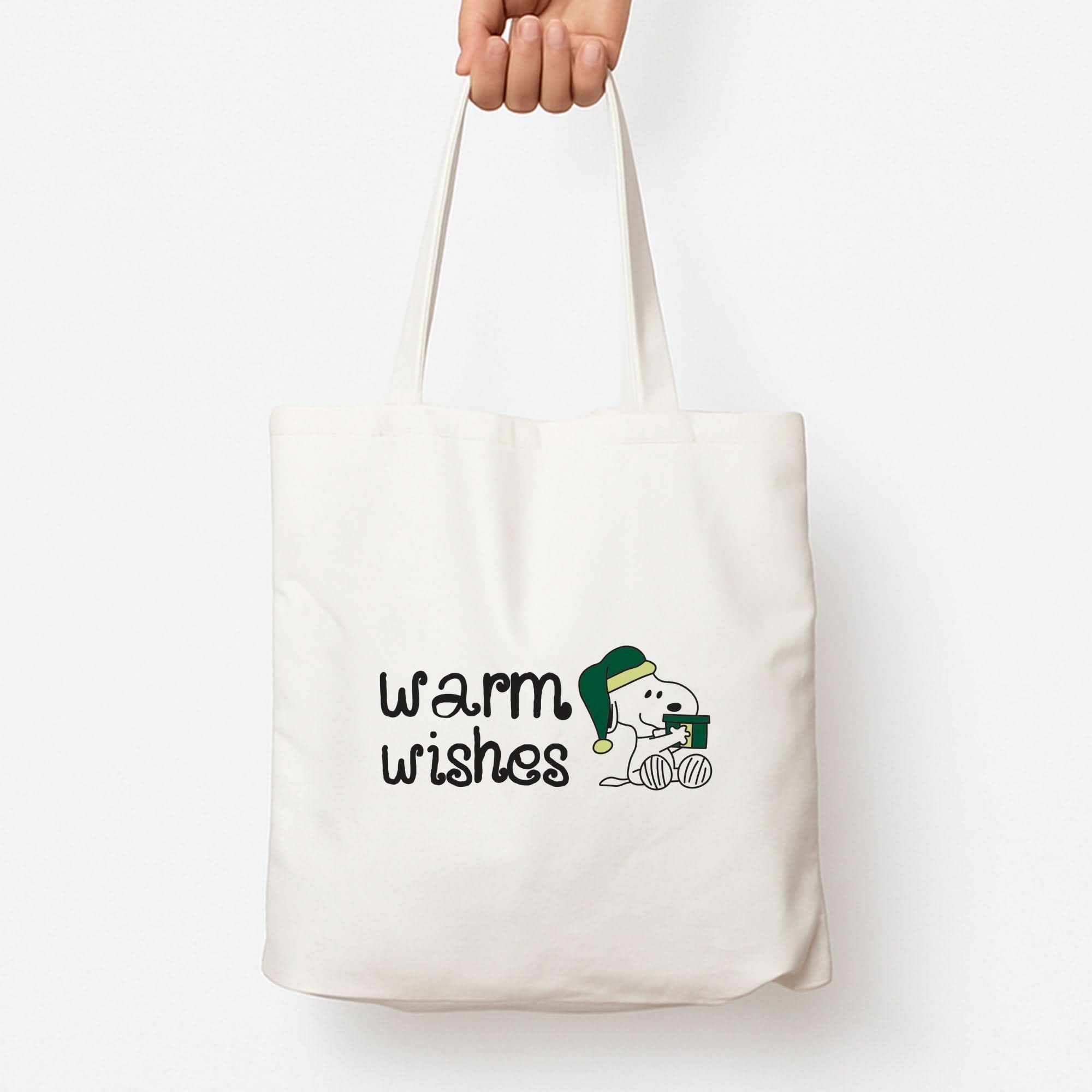 Cartoon Beagle Warm Wishes Tote Bag