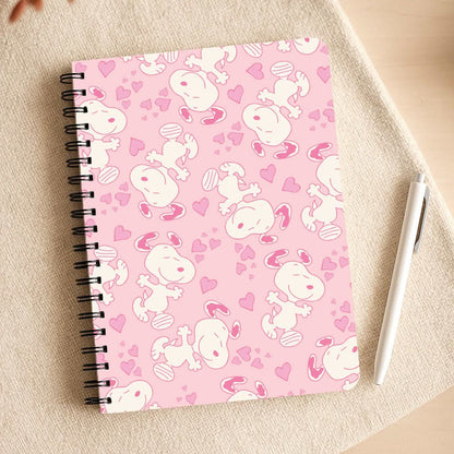 Cartoon Beagle Valentine Hearts Pattern Notepad