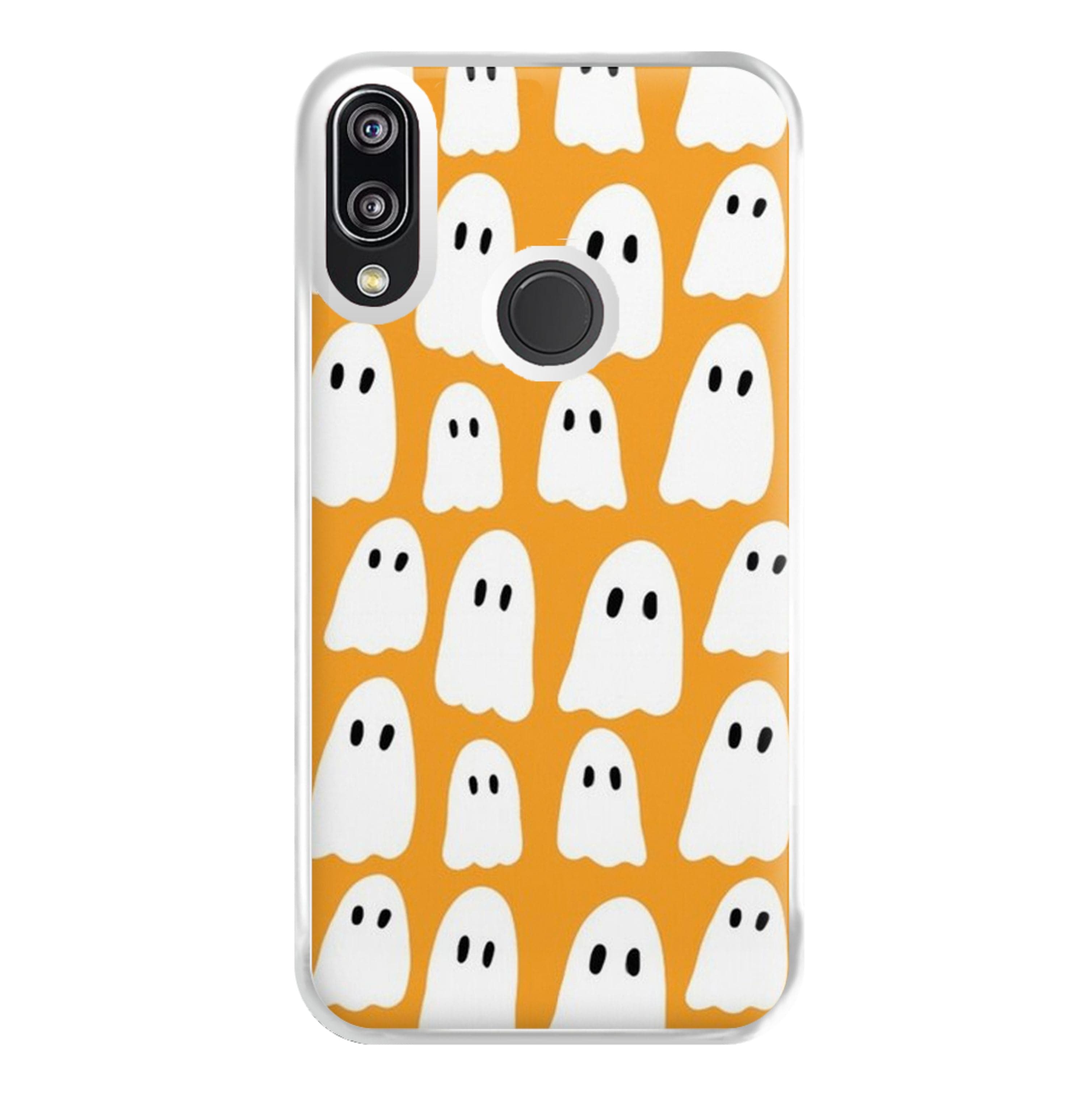 Orange Ghost Halloween Pattern Phone Case