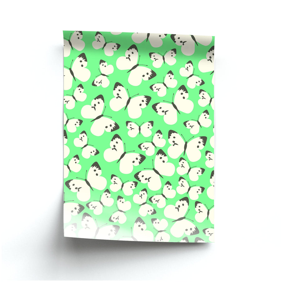 White Butterfly - Butterfly Patterns Poster