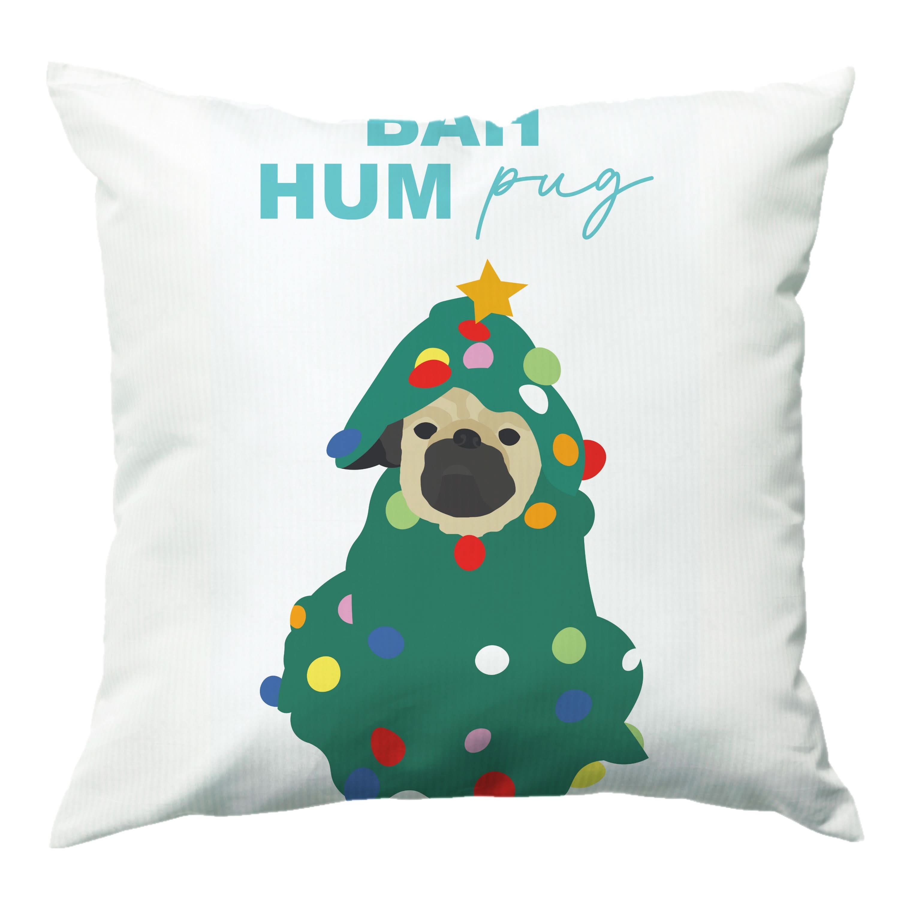 Bah Hum Pug Cushion