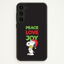Peace, Love, Joy Christmas Cartoon Beagle Galaxy S23 Plus Case