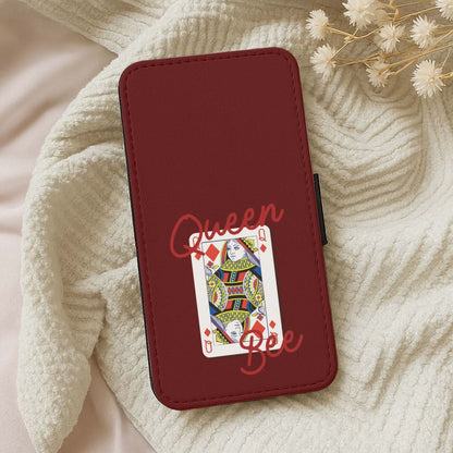 Queen Bee Playing Card Leather Phone Case