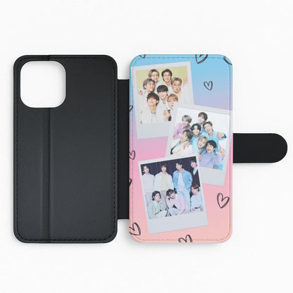 K-Pop Band Polaroid Collage Flip Phone Case