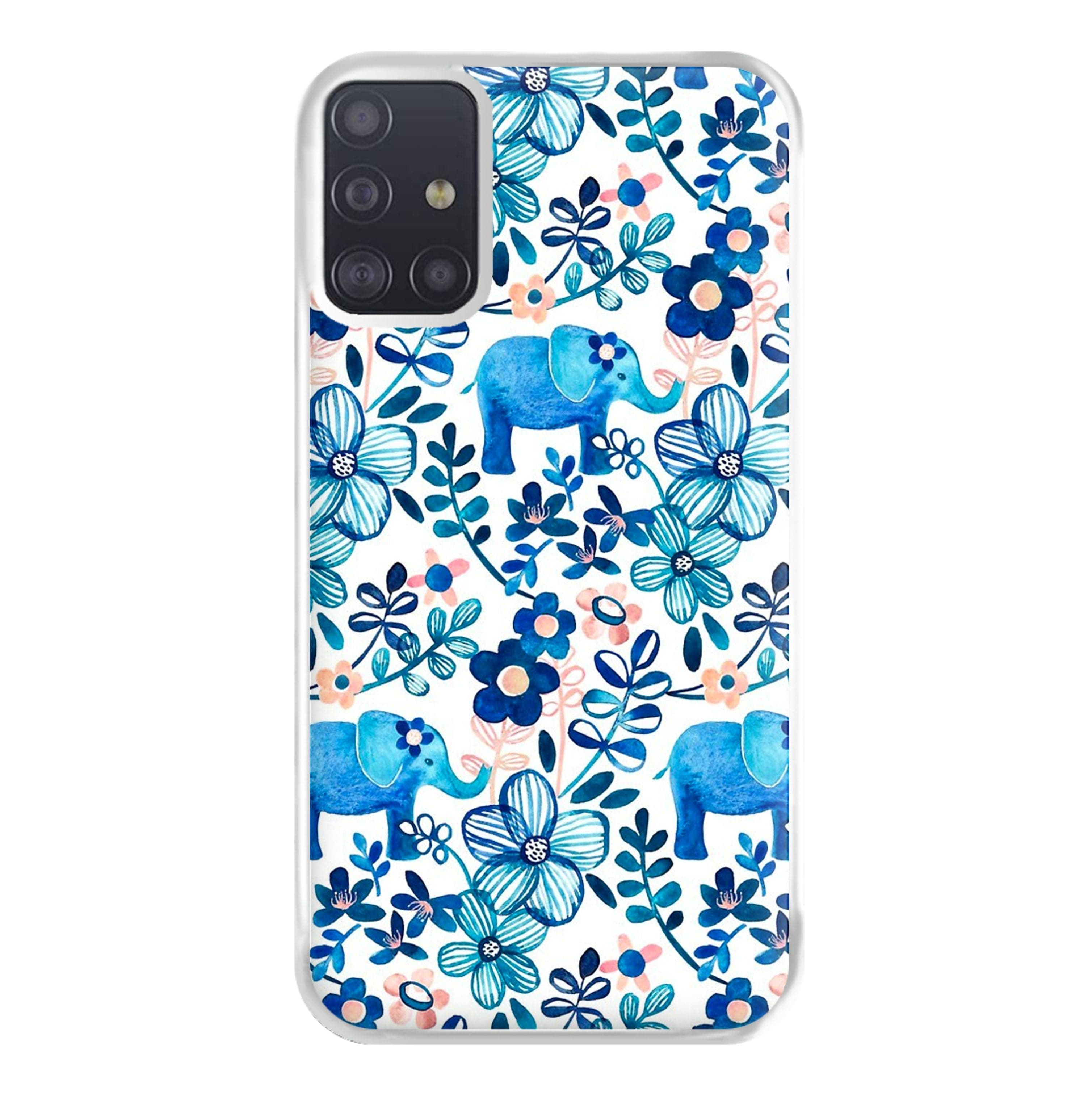 Elephant and Floral Pattern Phone Case