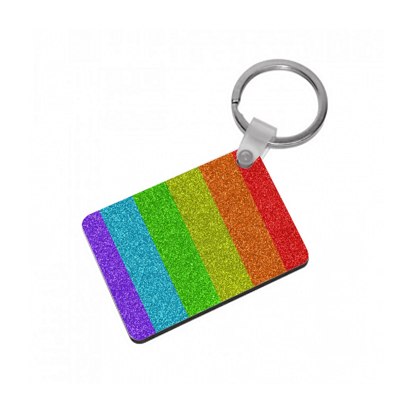 Rainbow Glitter Keyring