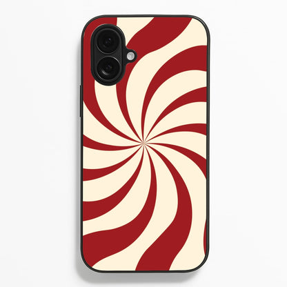 Peppermint Swirl Pattern iPhone 16 Plus Case
