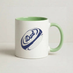 Dad Rugby Ball Green Mug