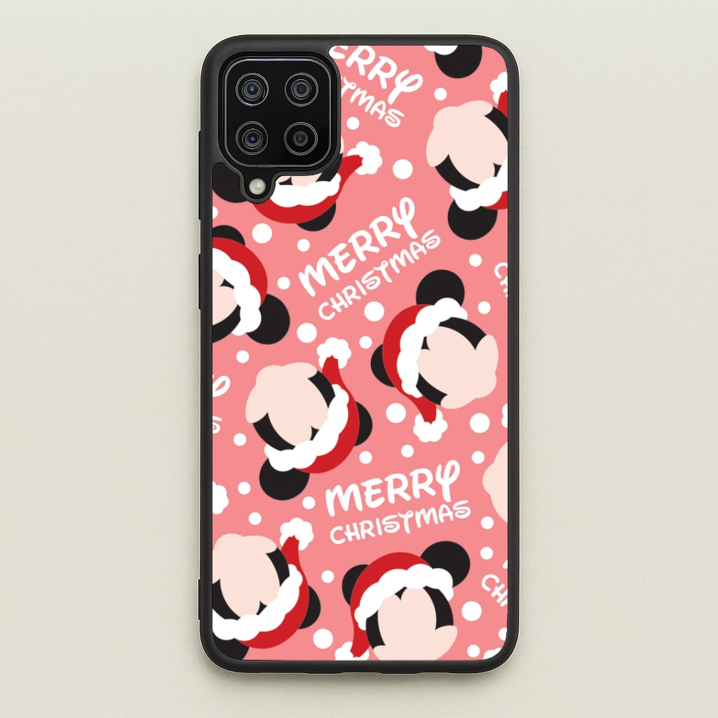 Merry Christmas Cartoon Mouse Pattern Galaxy A12 Case
