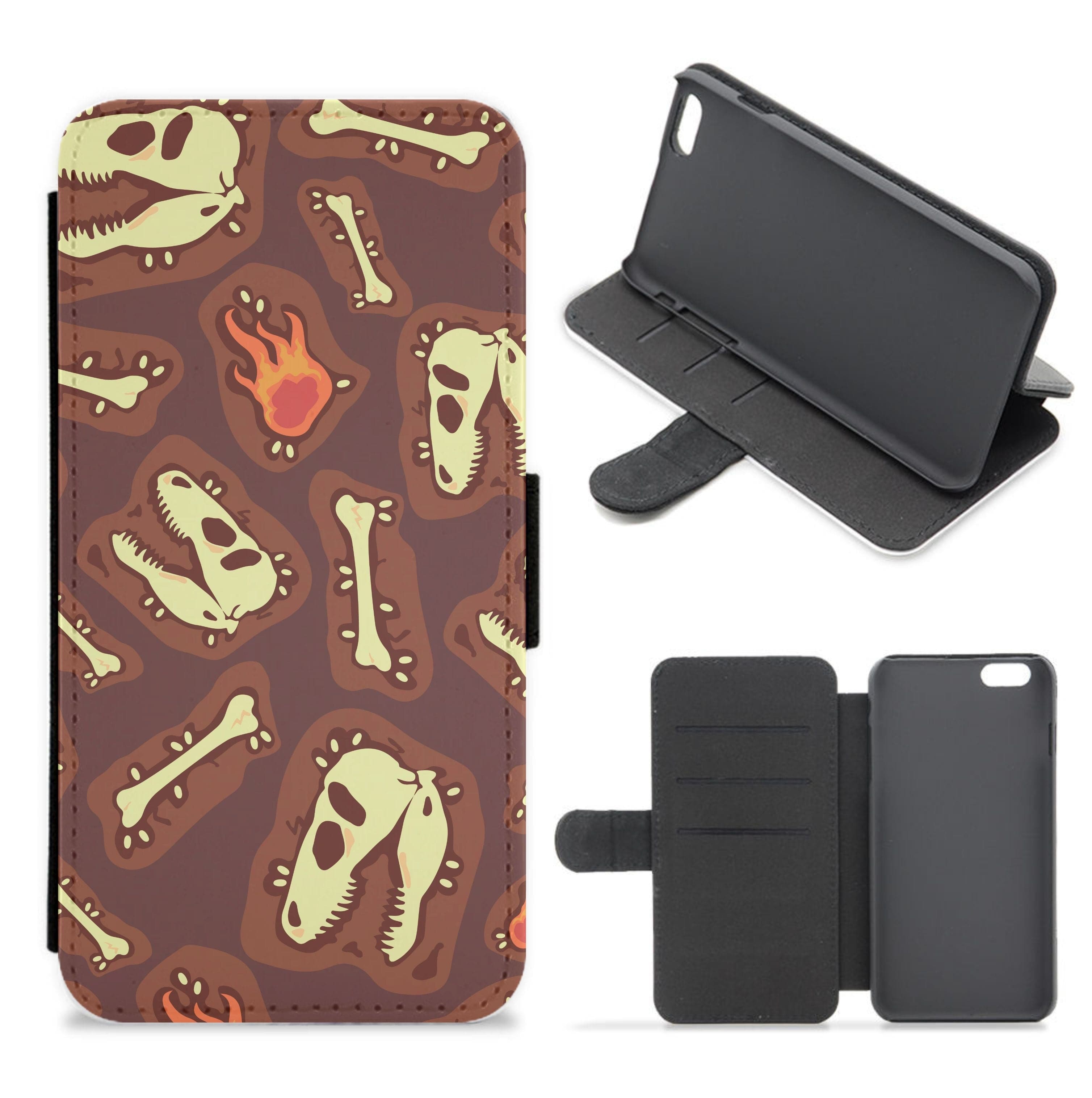 Bones And Skulls - Dinosaurs Flip / Wallet Phone Case