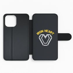 Metal Hero Heart Flip Phone Case