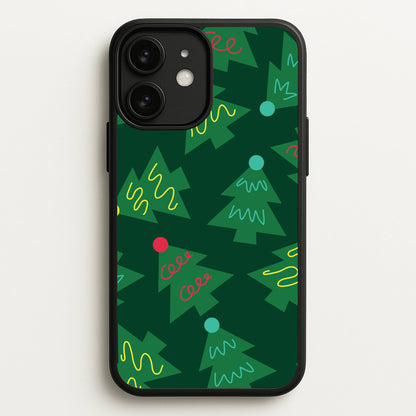 Abstract Christmas Trees Pattern iPhone 11 Case