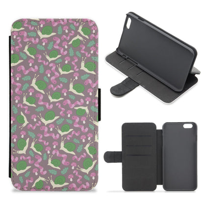 Snails - Animal Patterns Flip / Wallet Phone Case