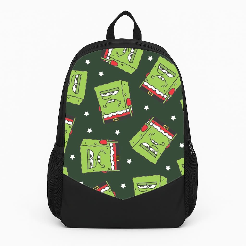 Grumpy Christmas Cartoon Sponge Pattern Backpack
