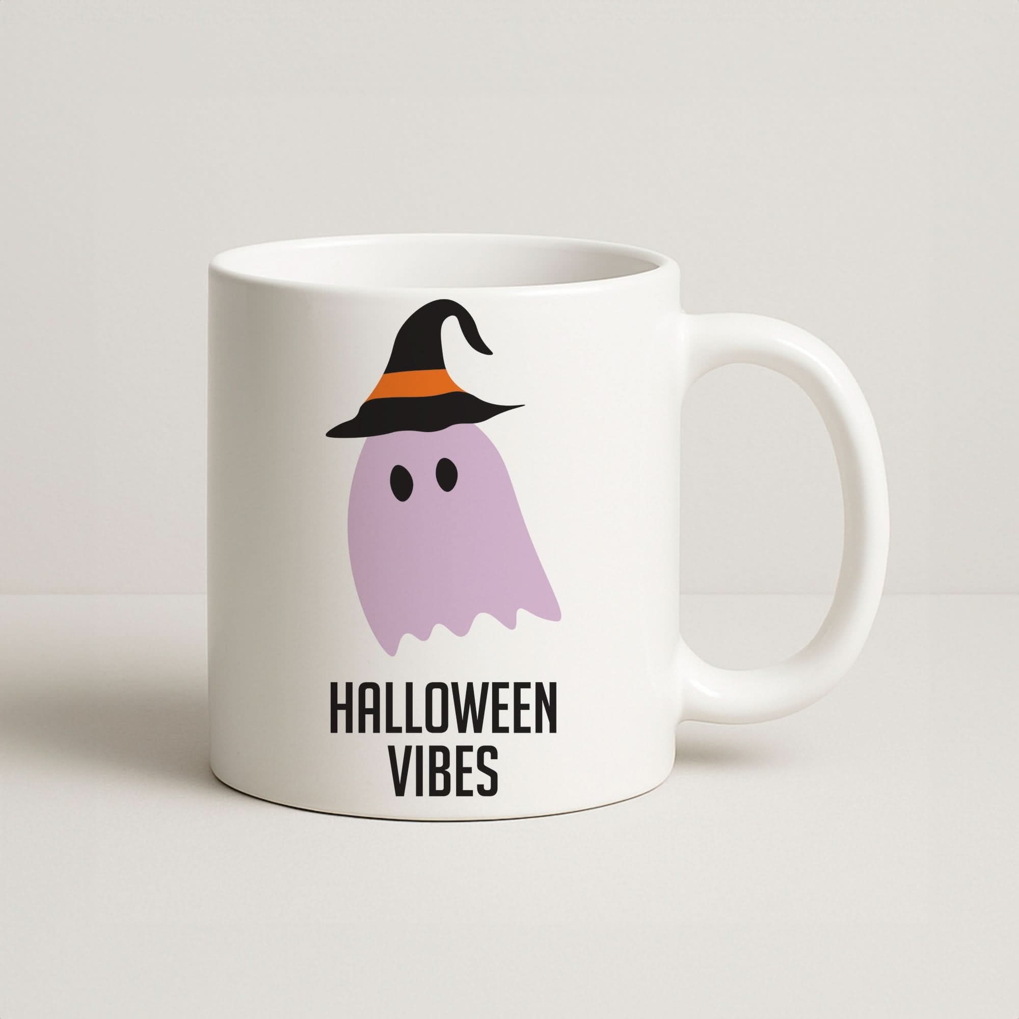 Purple Ghost Halloween Vibes Coffee Mug