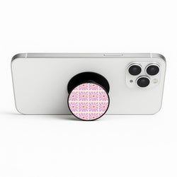 Square Abstract Flowers Mauve Phone Stand