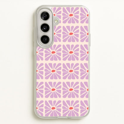 Square Abstract Flowers Mauve Galaxy A56 Case