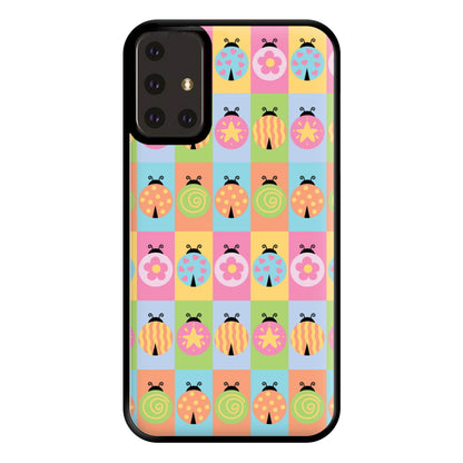 Cartoon Ladybugs Colourful Pattern Galaxy A71 Case