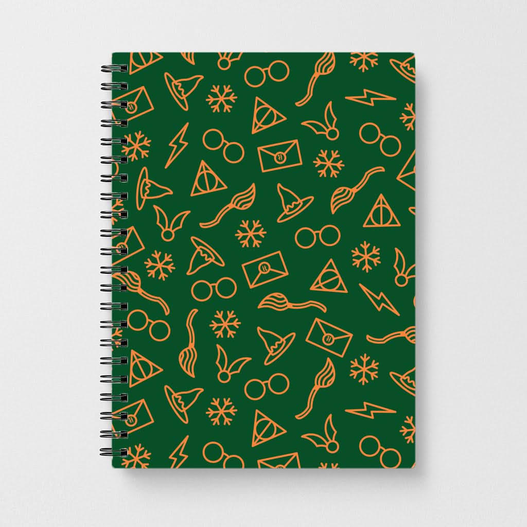 Christmas Wizard Icons Pattern Notebook