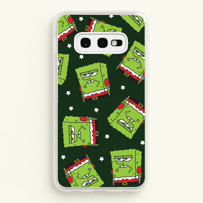 Grumpy Christmas Cartoon Sponge Pattern Galaxy S10e Case